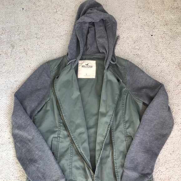 Holister green/ grey hoodie - Picture 2 of 2